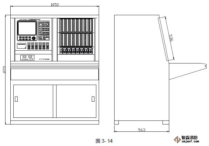 JB-QG/QT-GST9000火災報警控制器外形尺寸圖2