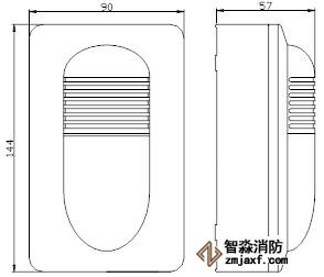 HX-100B火災聲光警報器外形尺寸示意圖