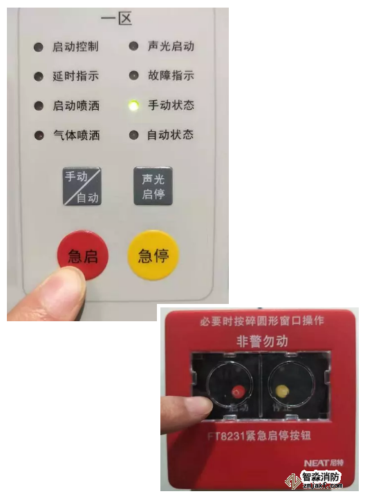 氣體滅火系統手動控制啟動方式